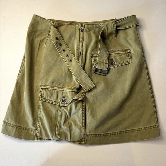 Free People Dresses & Skirts - Free People Buckled Green Khaki Skirt